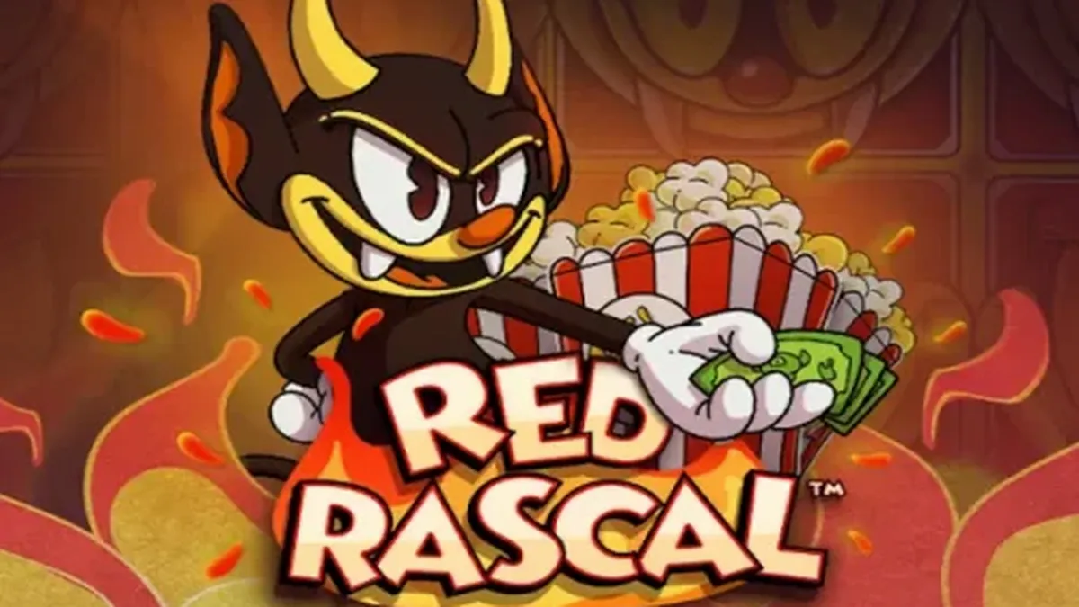 Red Rascal slot game screen na may makulay na amusement park theme